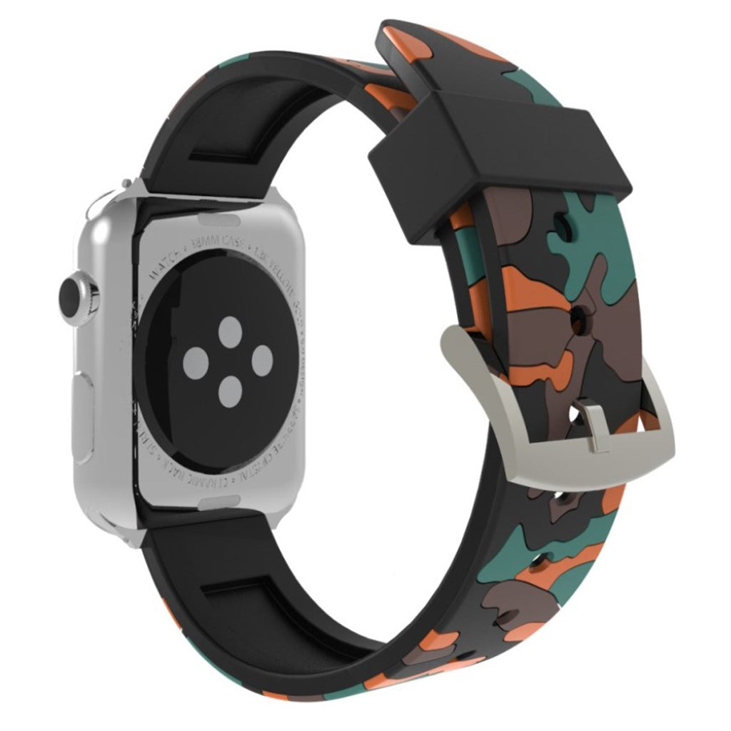 Rigtigt slidstærk Apple Watch Series 4 44mm Silikone Rem - Orange#serie_3