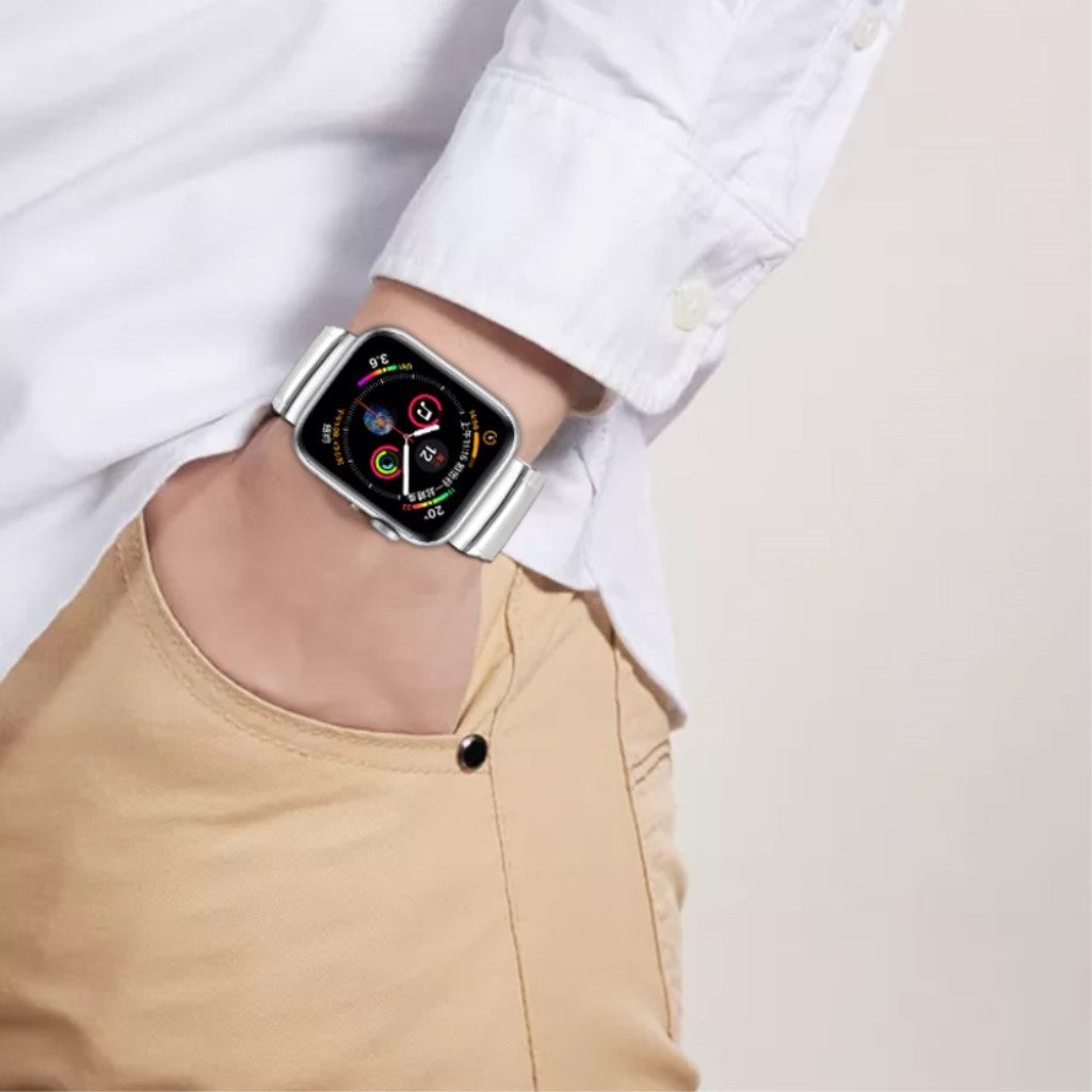 Mega holdbart Apple Watch Series 4 44mm Metal Rem - Sølv#serie_2