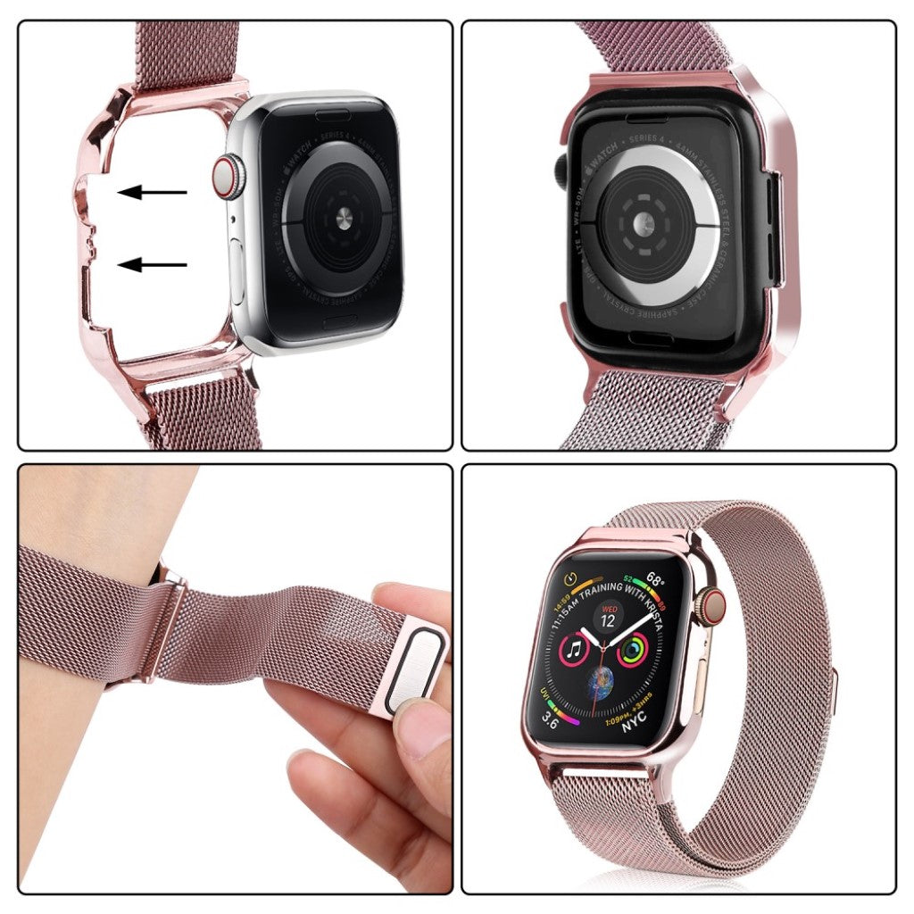 Glimrende Apple Watch Series 4 44mm Metal Rem - Pink#serie_4