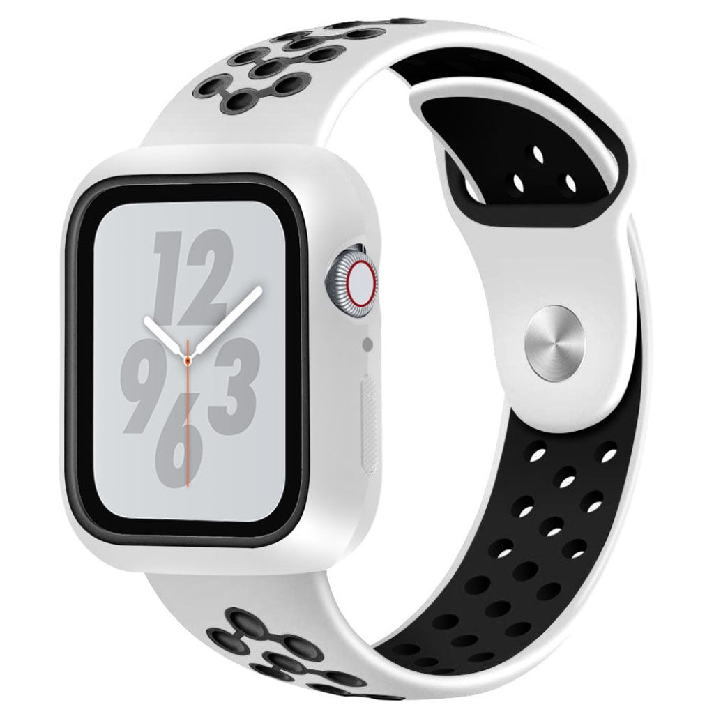 Helt vildt skøn Apple Watch Series 4 44mm Silikone Rem - Hvid#serie_1