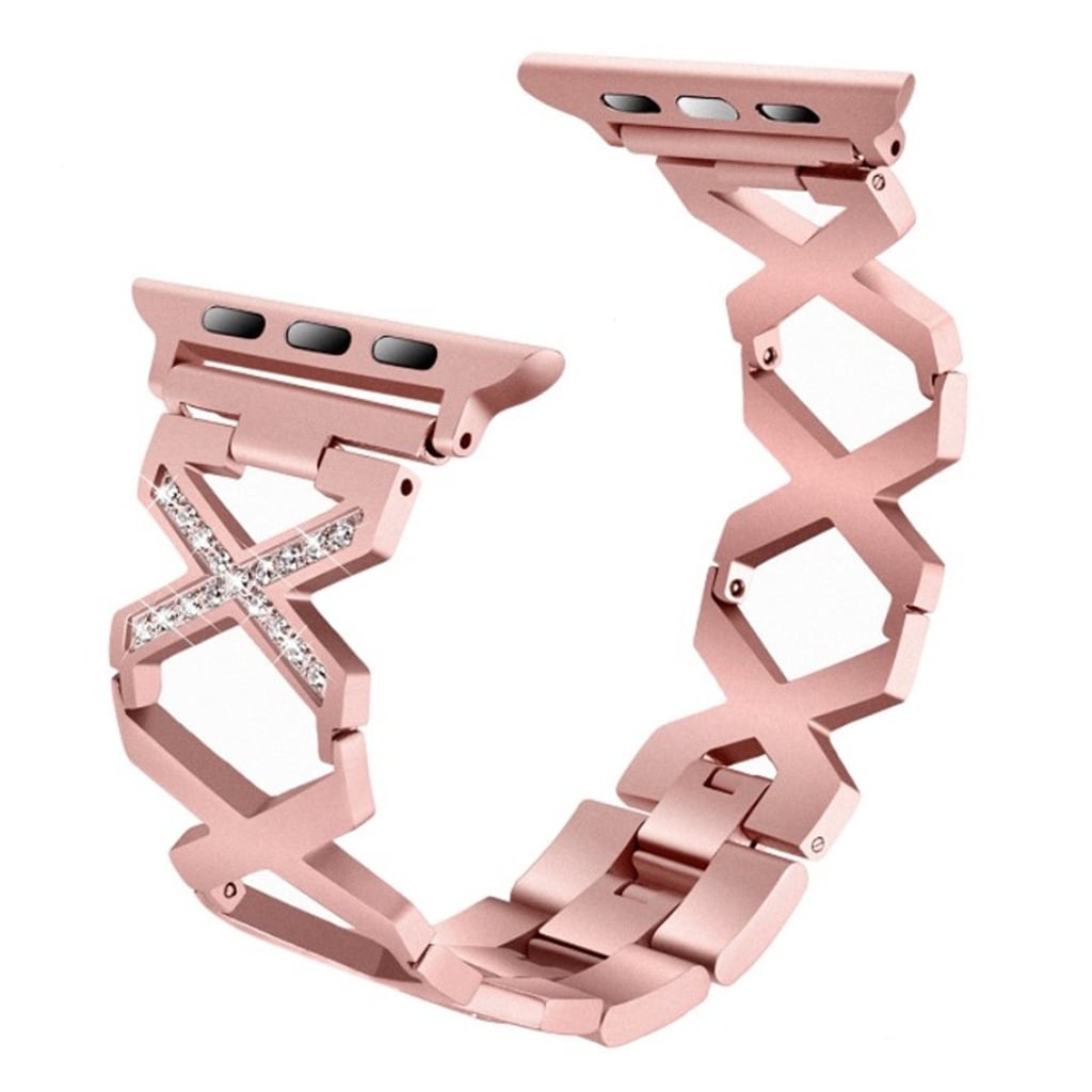 Smuk Apple Watch Series 4 44mm Metal og Rhinsten Rem - Pink#serie_3