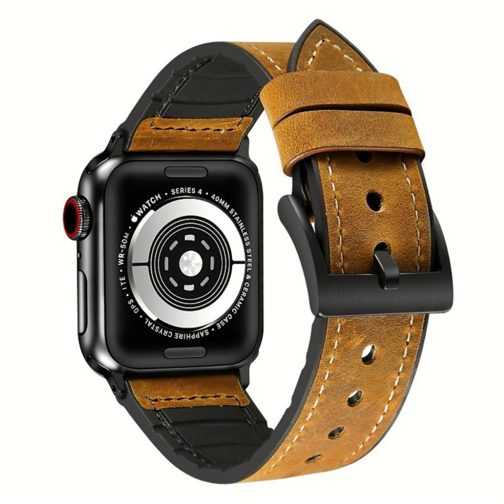 Helt vildt fed Apple Watch Series 4 44mm Ægte læder Rem - Brun#serie_3