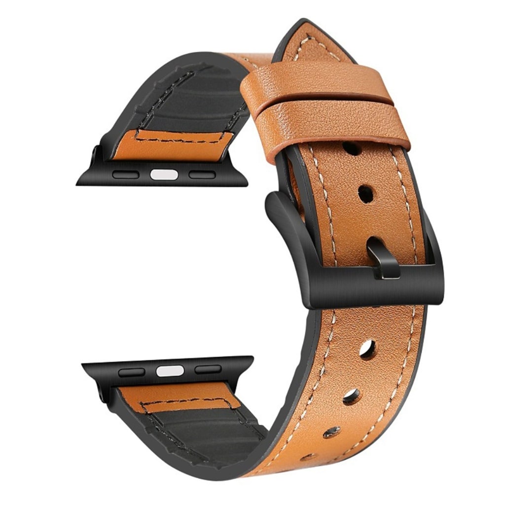 Helt vildt fed Apple Watch Series 4 44mm Ægte læder Rem - Brun#serie_5