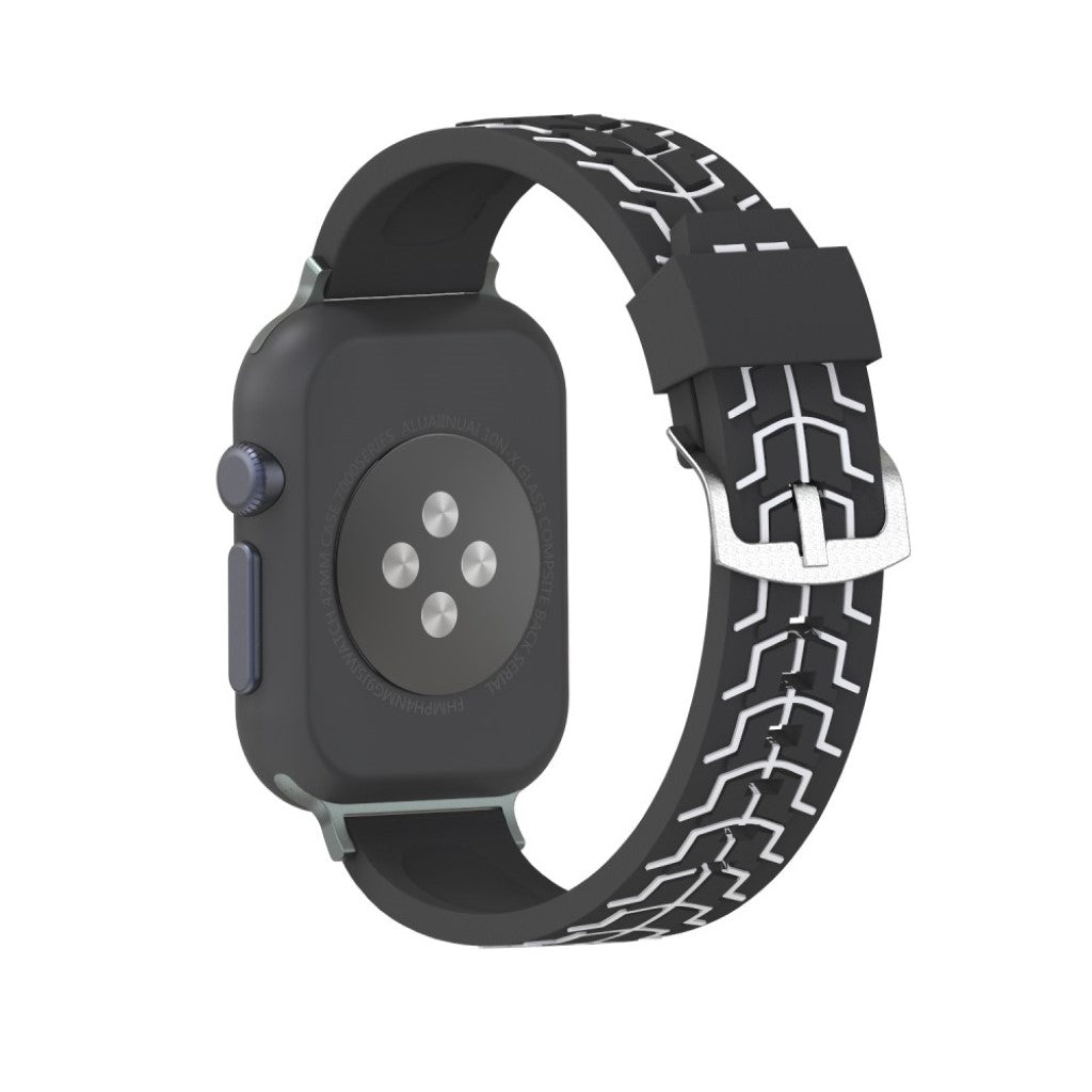 Mega fed Apple Watch Series 4 44mm Silikone Rem - Sort#serie_1