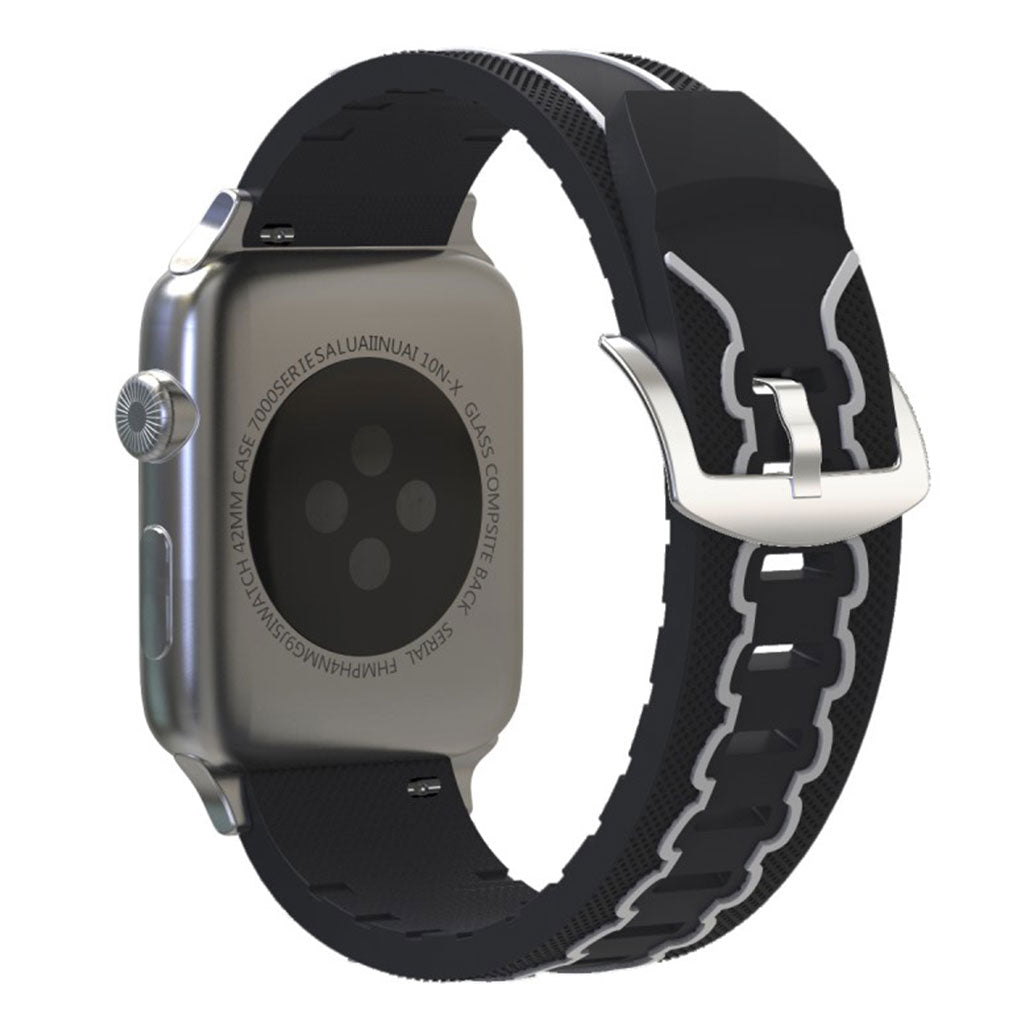 Meget cool Apple Watch Series 4 44mm Silikone Rem - Sort#serie_1