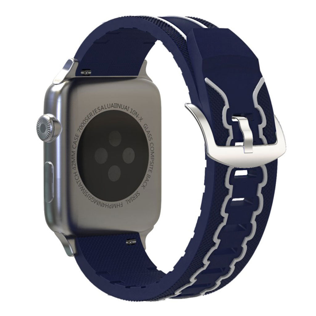 Meget cool Apple Watch Series 4 44mm Silikone Rem - Blå#serie_8