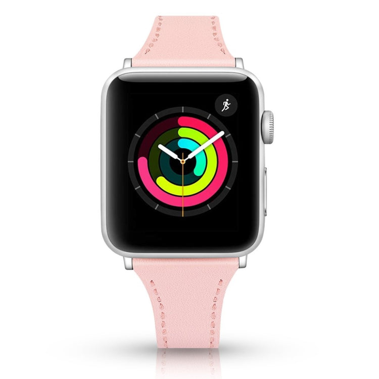 Rigtigt skøn Apple Watch Series 5 40mm Ægte læder Rem - Pink#serie_2