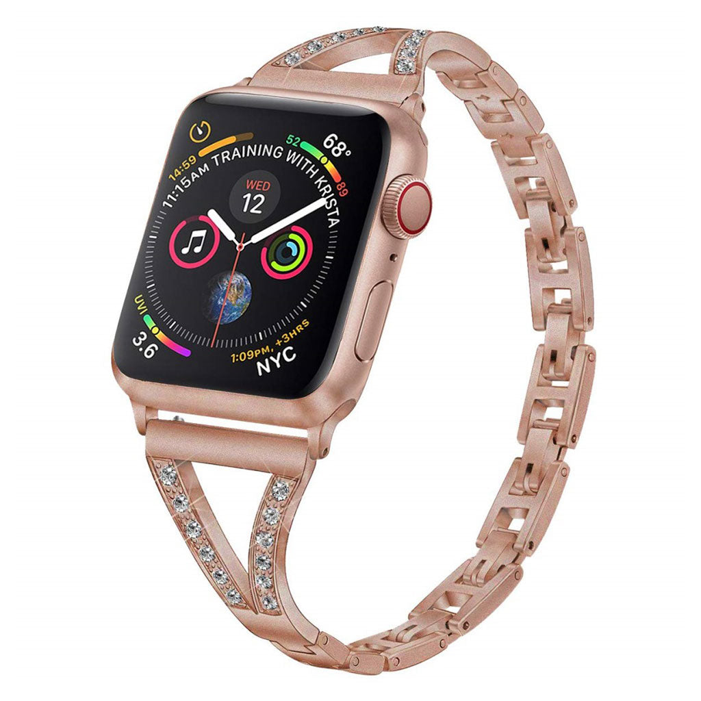 Meget cool Apple Watch Series 5 40mm Metal og Rhinsten Rem - Guld#serie_1