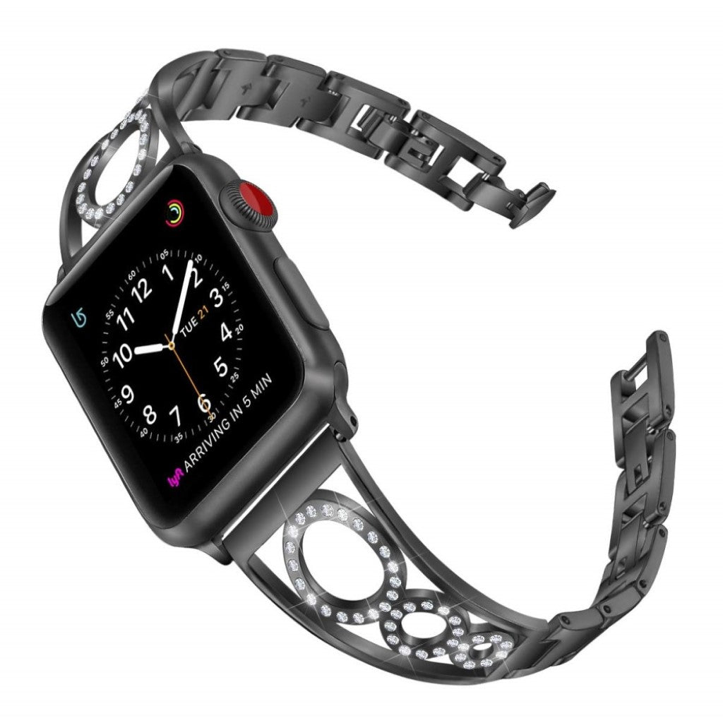 Pænt Apple Watch Series 5 40mm Metal og Rhinsten Rem - Sort#serie_2