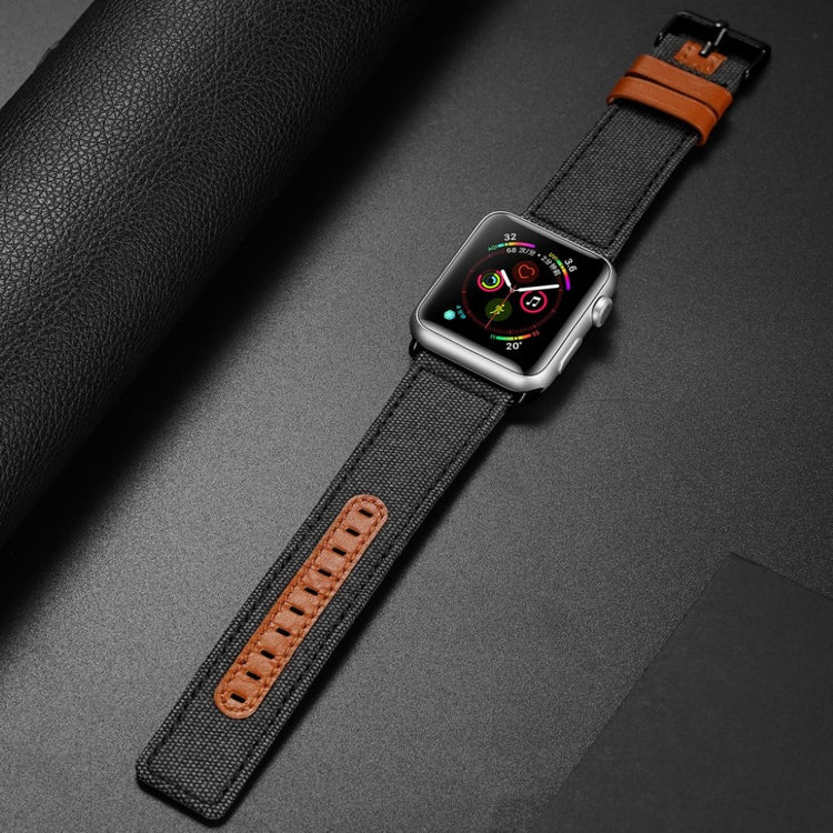 Holdbart Apple Watch Series 5 40mm Nylon Rem - Sort#serie_1