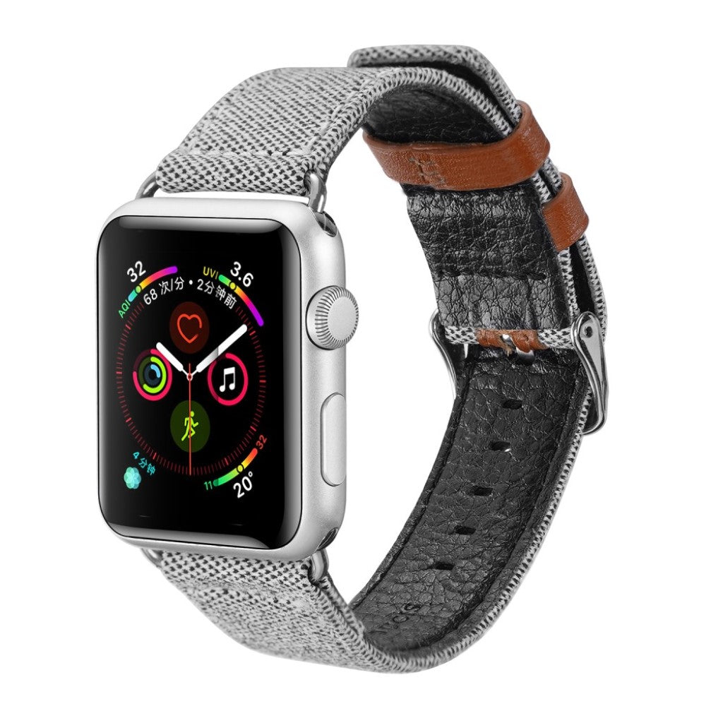 Holdbart Apple Watch Series 5 40mm Nylon Rem - Sølv#serie_2