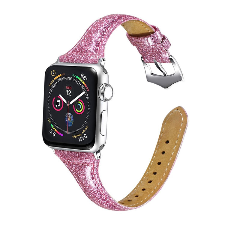 Rigtigt fint Apple Watch Series 5 40mm Ægte læder Rem - Pink#serie_1