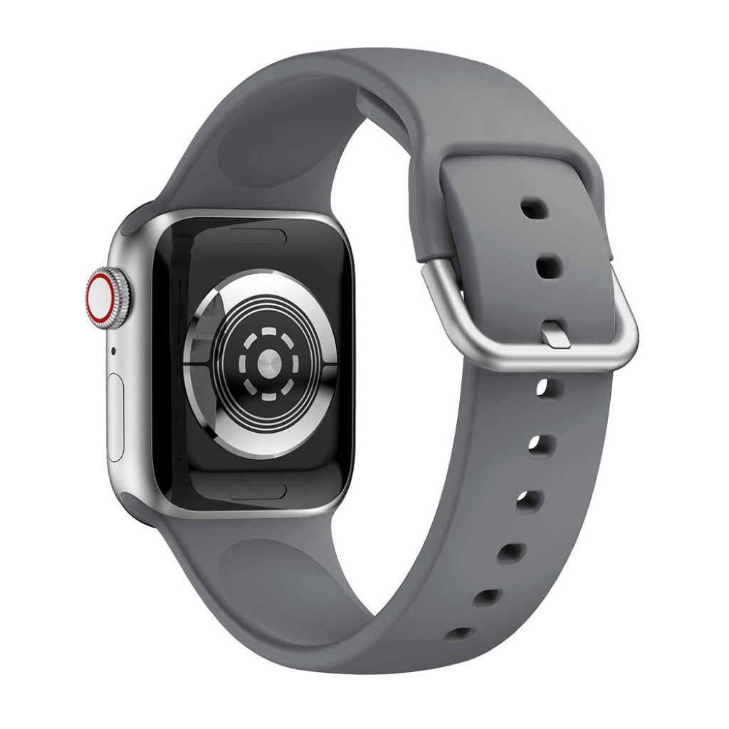 Vildt holdbart Apple Watch Series 5 40mm Silikone Rem - Sølv#serie_3