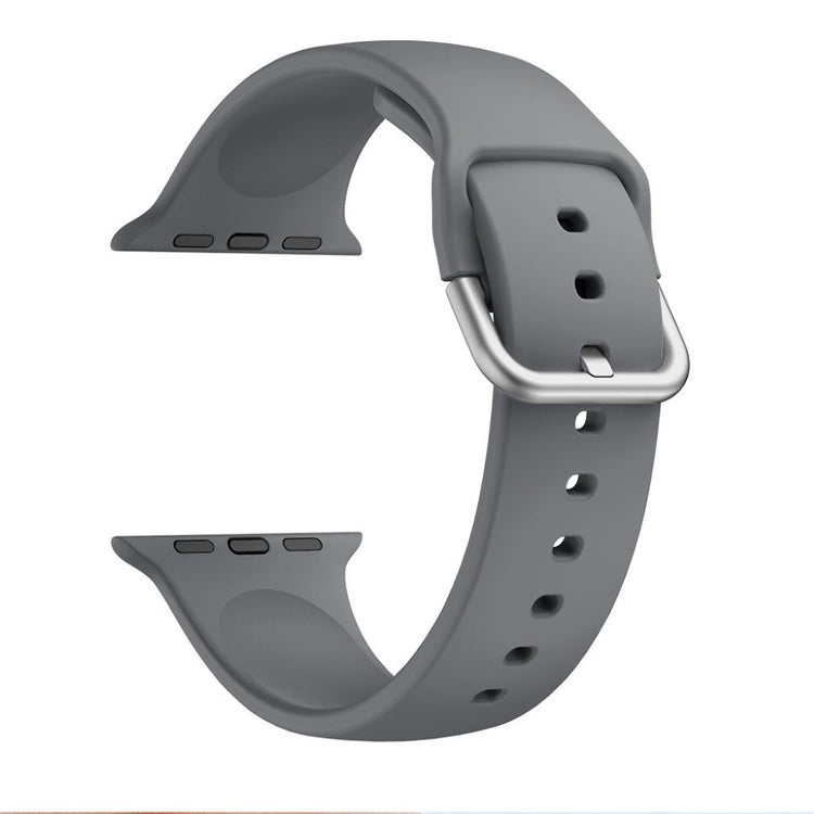 Vildt holdbart Apple Watch Series 5 40mm Silikone Rem - Sølv#serie_3