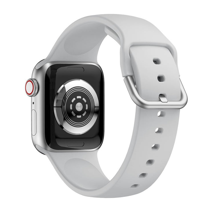 Vildt holdbart Apple Watch Series 5 40mm Silikone Rem - Sølv#serie_4