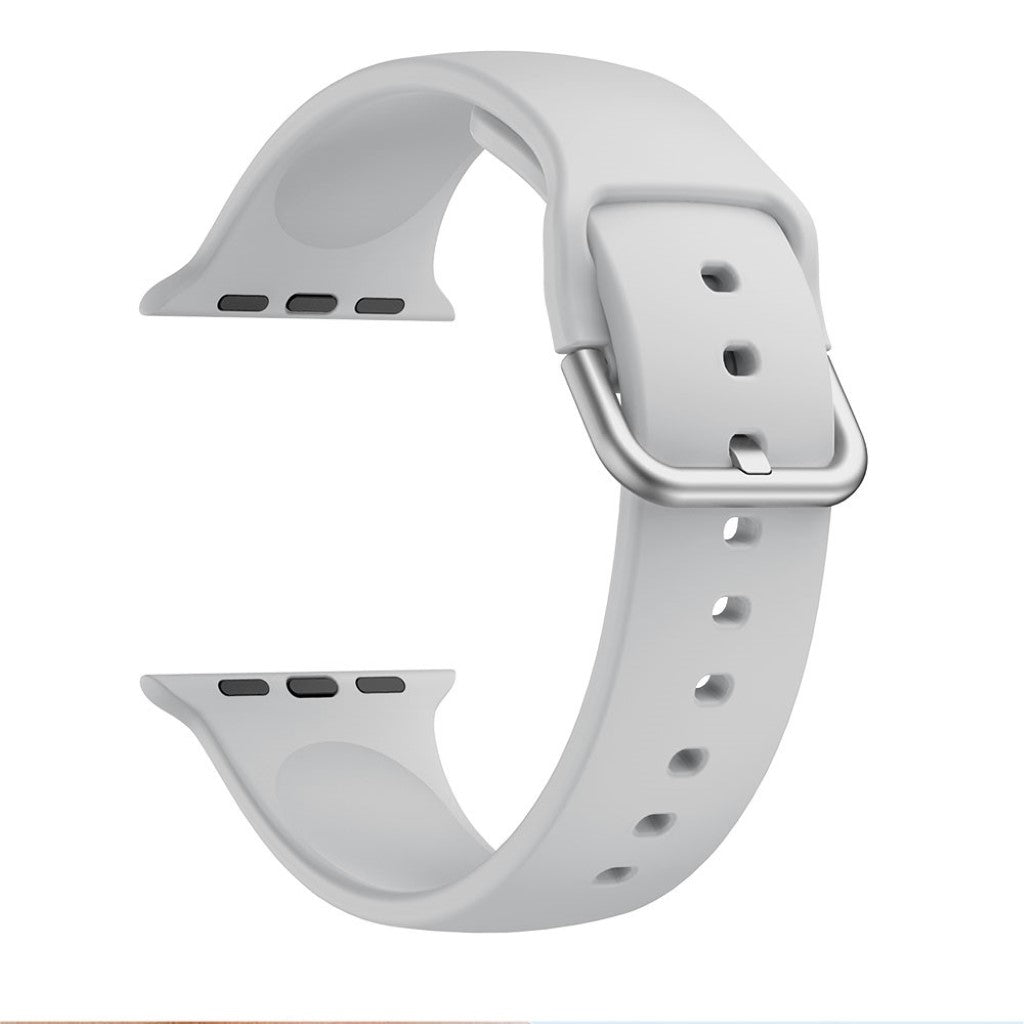 Vildt holdbart Apple Watch Series 5 40mm Silikone Rem - Sølv#serie_4
