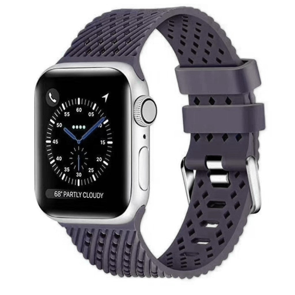 Vildt skøn Apple Watch Series 5 40mm Silikone Rem - Sølv#serie_10