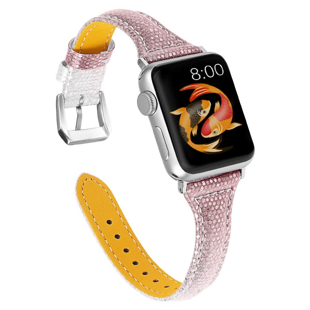 Fantastisk Apple Watch Series 5 40mm Ægte læder Rem - Pink#serie_3