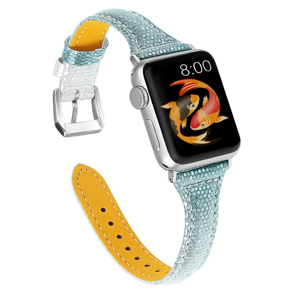 Fantastisk Apple Watch Series 5 40mm Ægte læder Rem - Grøn#serie_4