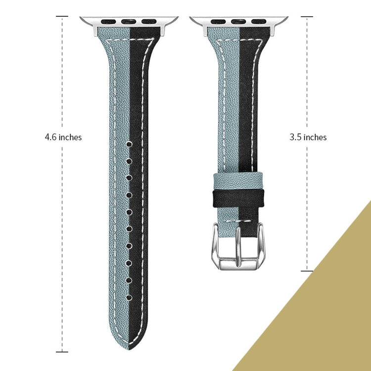 Holdbart Apple Watch Series 5 40mm Ægte læder Rem - Sort#serie_1