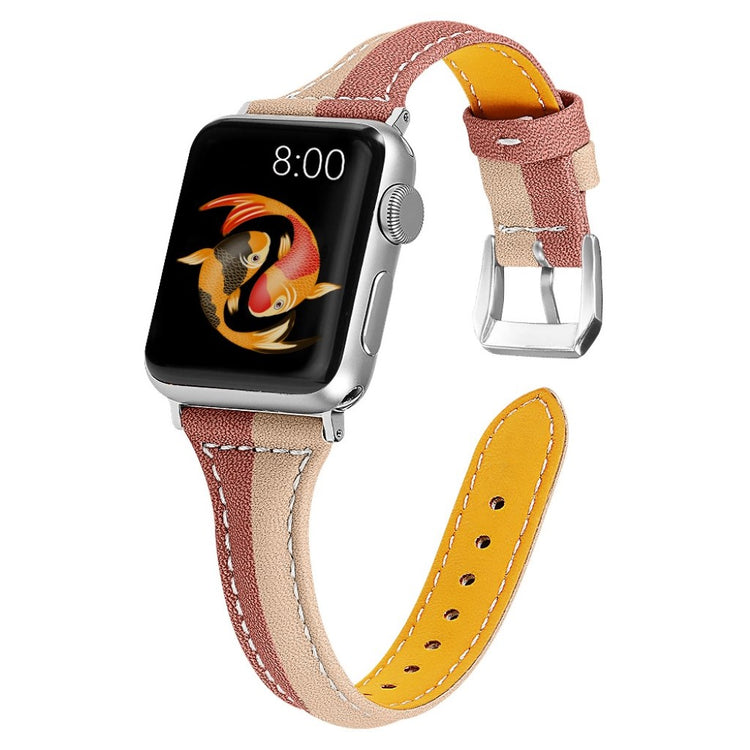 Holdbart Apple Watch Series 5 40mm Ægte læder Rem - Brun#serie_6