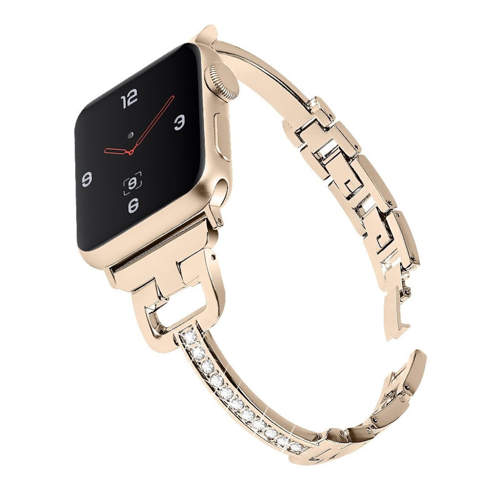 Flot Apple Watch Series 5 40mm Metal og Rhinsten Rem - Guld#serie_1