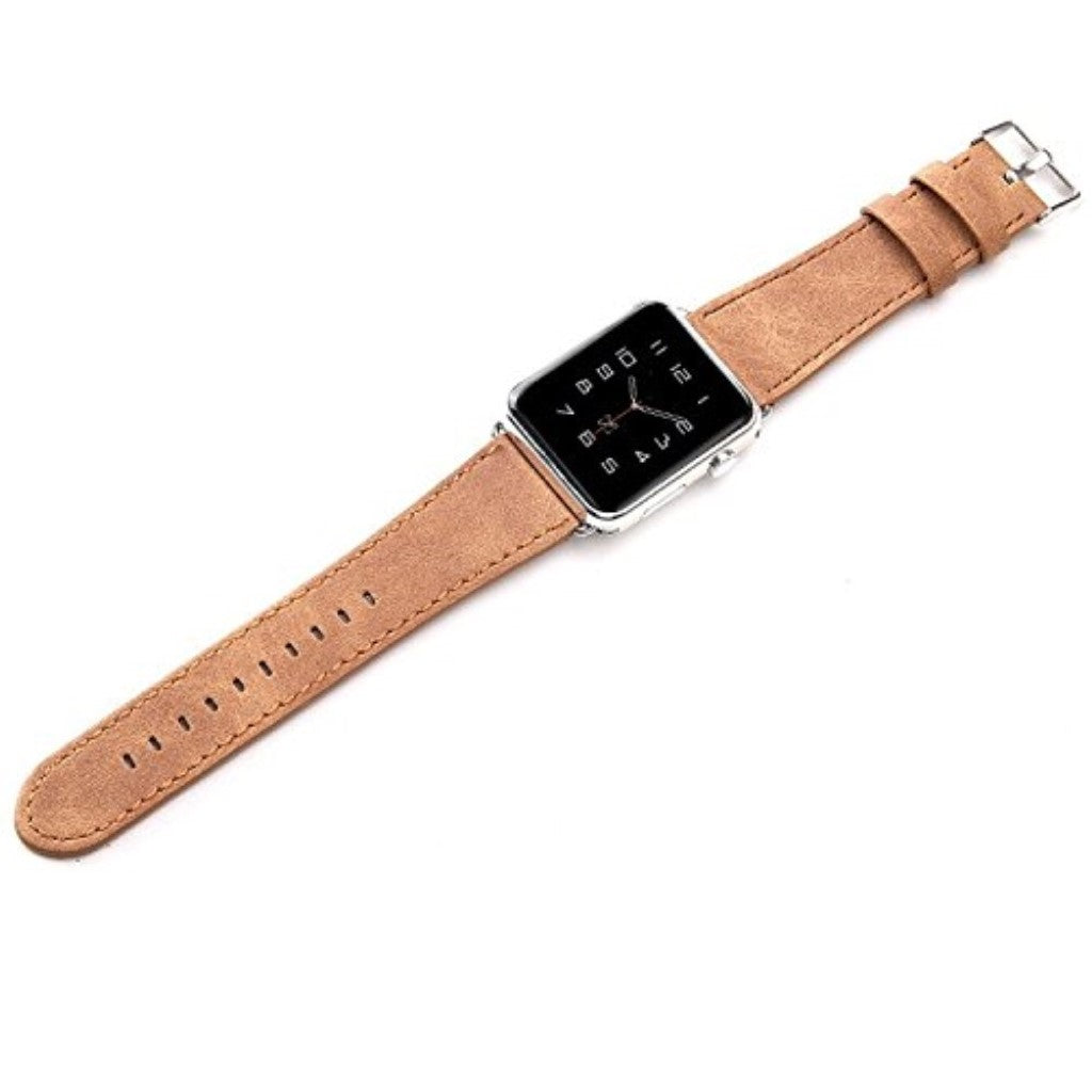 Flot Apple Watch Series 5 40mm Ægte læder Rem - Brun#serie_1