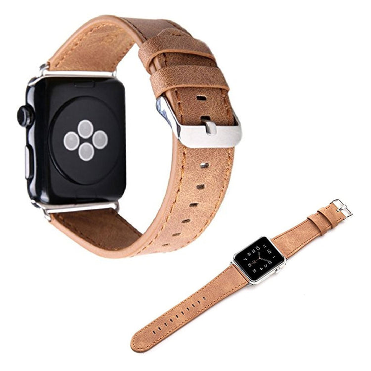 Flot Apple Watch Series 5 40mm Ægte læder Rem - Brun#serie_1