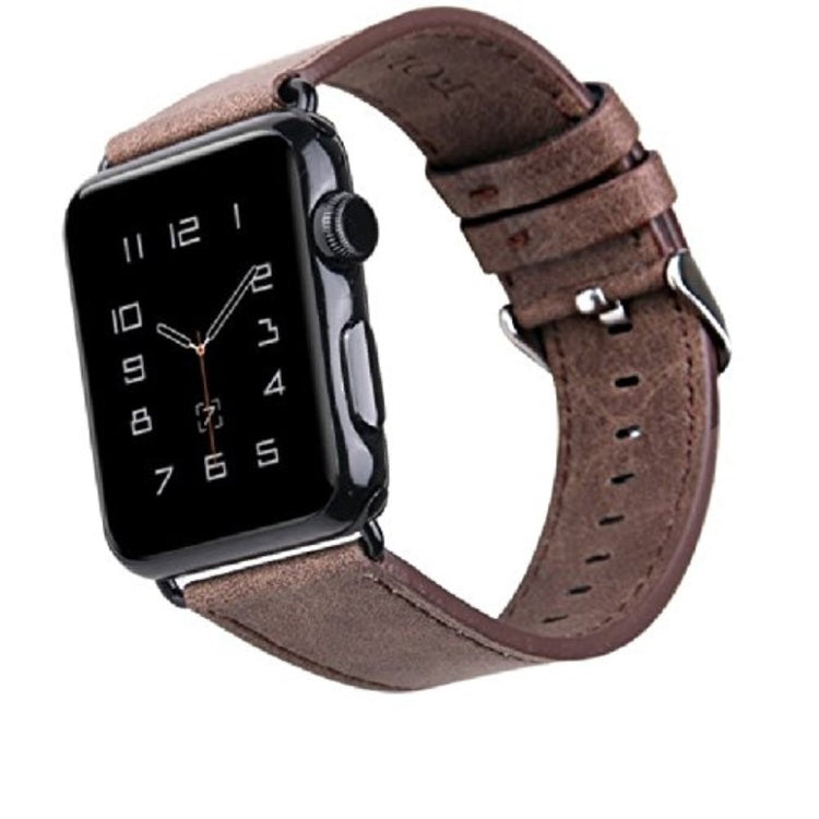 Flot Apple Watch Series 5 40mm Ægte læder Rem - Brun#serie_2