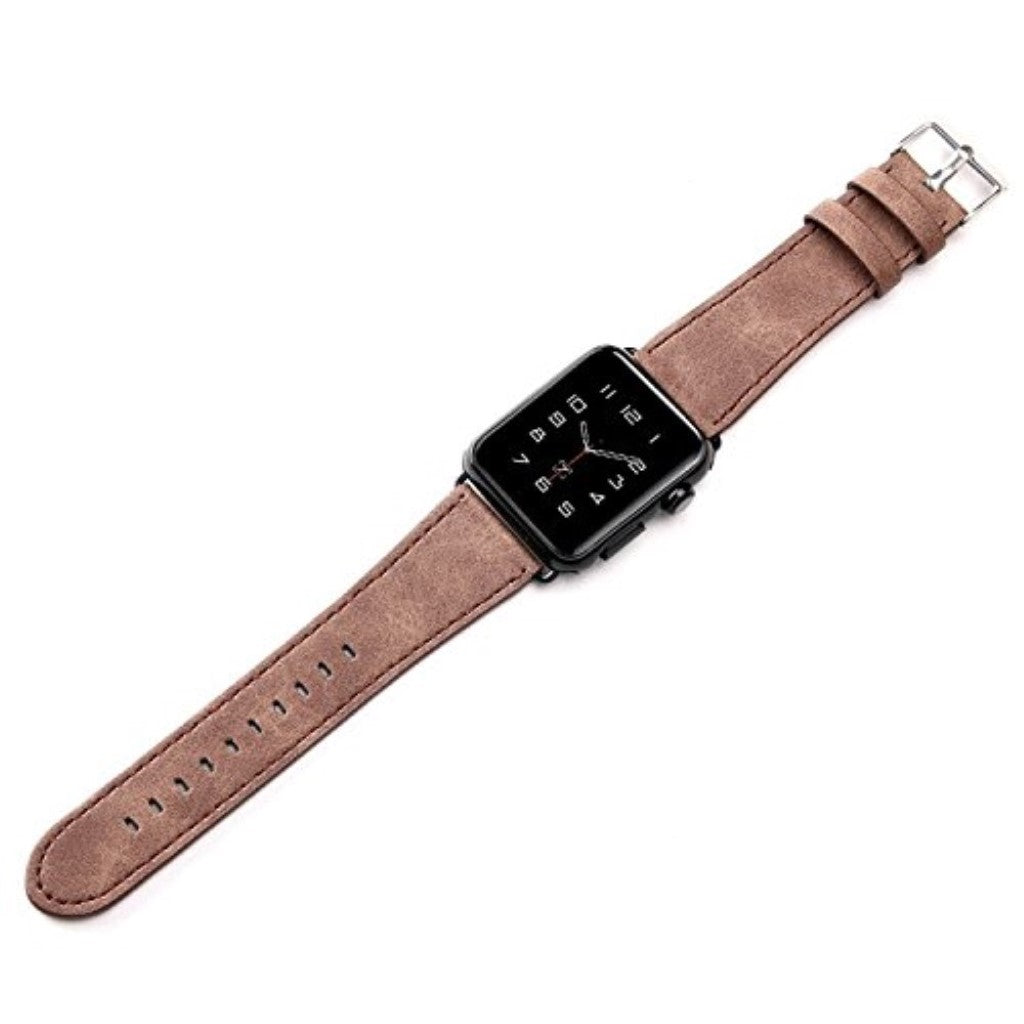 Flot Apple Watch Series 5 40mm Ægte læder Rem - Brun#serie_2