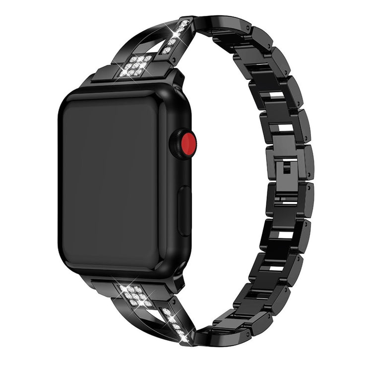 Mega fint Apple Watch Series 5 40mm Metal og Rhinsten Rem - Sort#serie_4