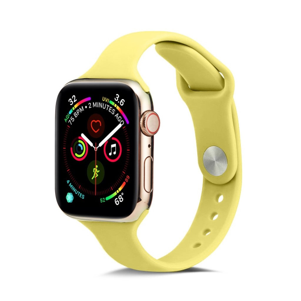 Super flot Apple Watch Series 5 40mm Silikone Rem - Gul#serie_10