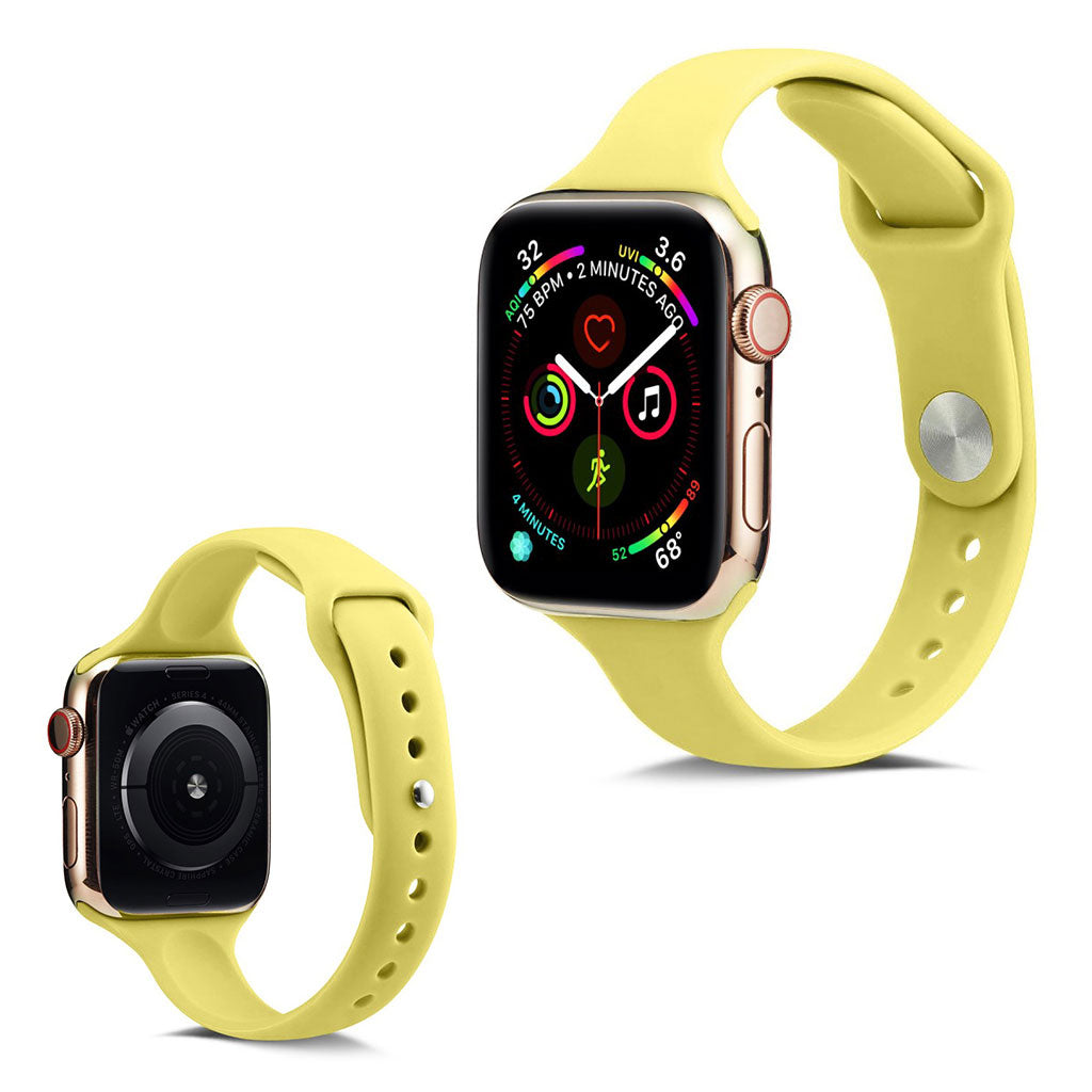 Super flot Apple Watch Series 5 40mm Silikone Rem - Gul#serie_10