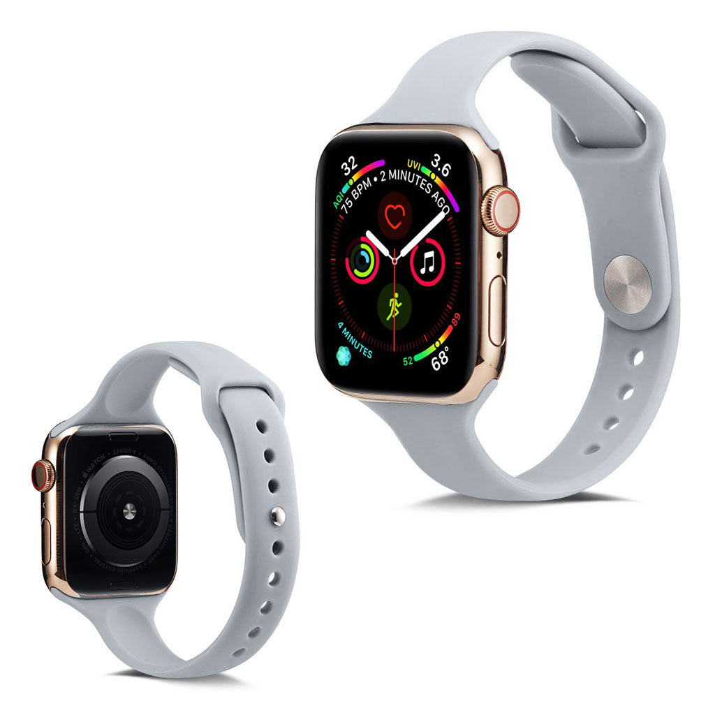 Super flot Apple Watch Series 5 40mm Silikone Rem - Sølv#serie_4