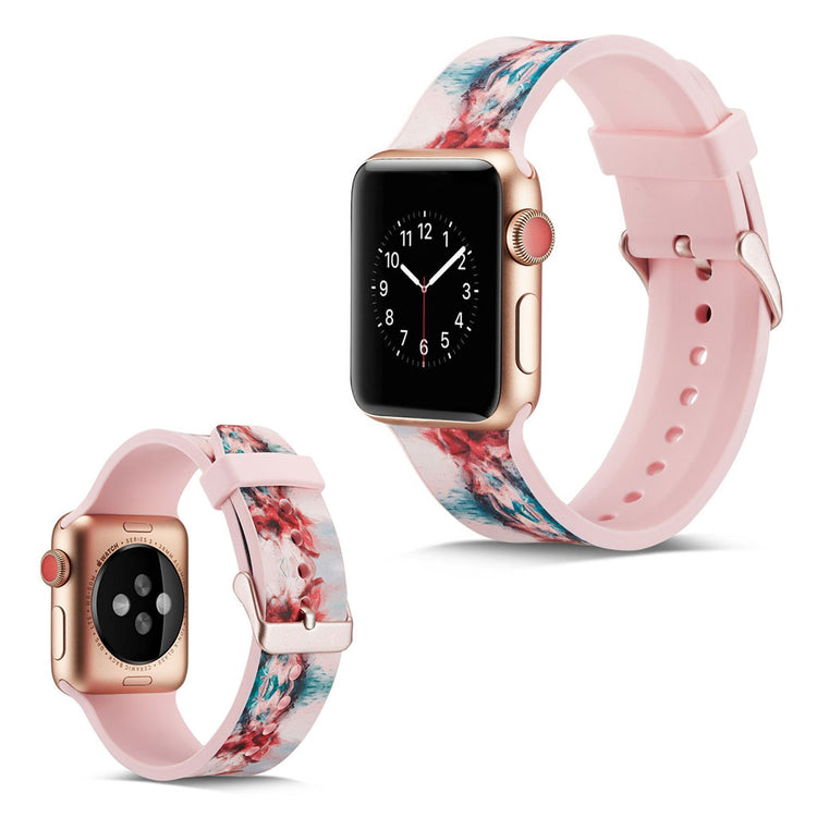 Helt vildt godt Apple Watch Series 5 40mm Silikone Rem - Pink#serie_10