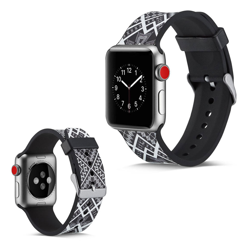 Helt vildt godt Apple Watch Series 5 40mm Silikone Rem - Sort#serie_2