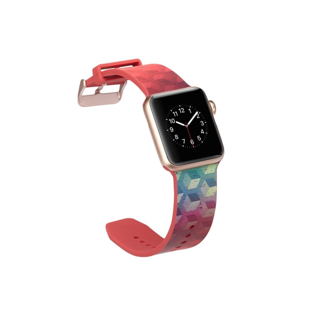 Helt vildt godt Apple Watch Series 5 40mm Silikone Rem - Rød#serie_9