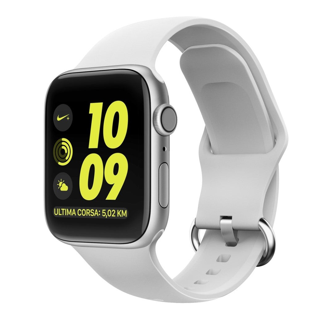 Rigtigt hårdfør Apple Watch Series 5 40mm Silikone Rem - Hvid#serie_1