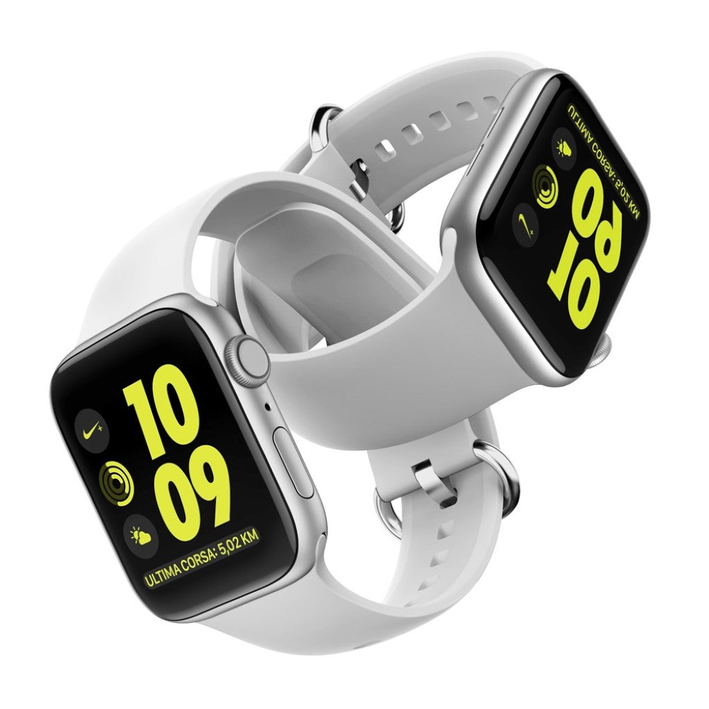 Rigtigt hårdfør Apple Watch Series 5 40mm Silikone Rem - Hvid#serie_1