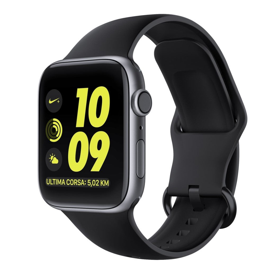 Rigtigt hårdfør Apple Watch Series 5 40mm Silikone Rem - Sort#serie_2