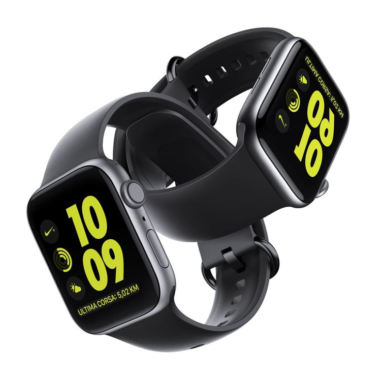 Rigtigt hårdfør Apple Watch Series 5 40mm Silikone Rem - Sort#serie_2