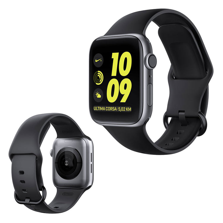 Rigtigt hårdfør Apple Watch Series 5 40mm Silikone Rem - Sort#serie_2