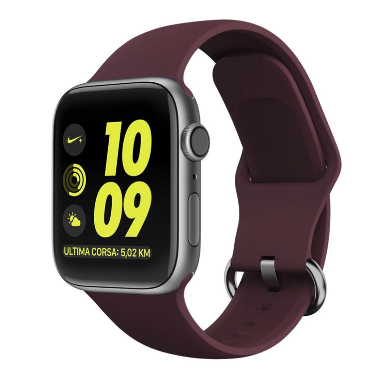 Rigtigt hårdfør Apple Watch Series 5 40mm Silikone Rem - Rød#serie_3