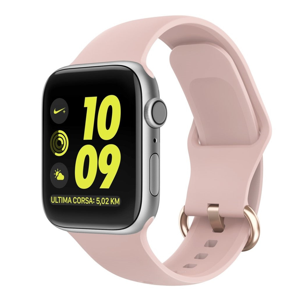 Rigtigt hårdfør Apple Watch Series 5 40mm Silikone Rem - Pink#serie_4