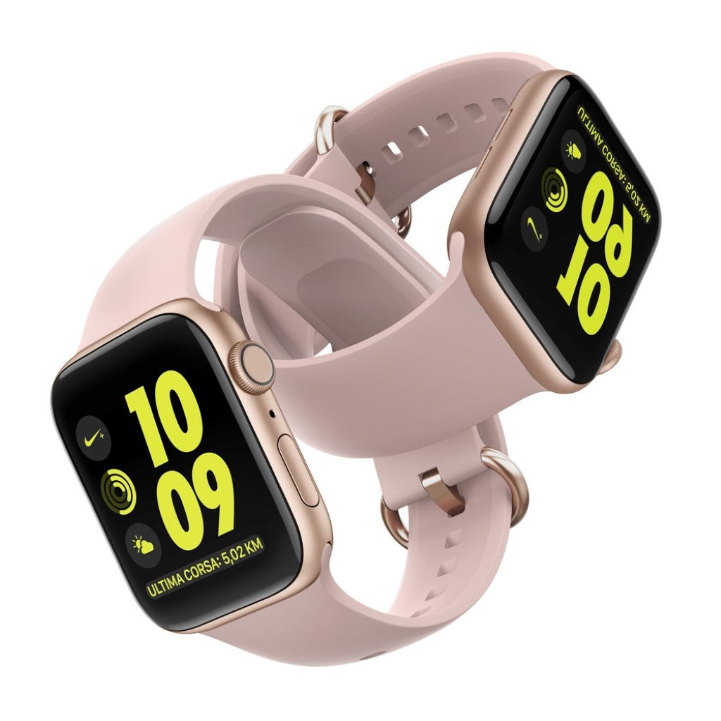 Rigtigt hårdfør Apple Watch Series 5 40mm Silikone Rem - Pink#serie_4