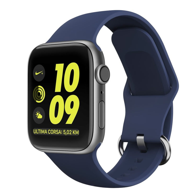 Rigtigt hårdfør Apple Watch Series 5 40mm Silikone Rem - Blå#serie_5