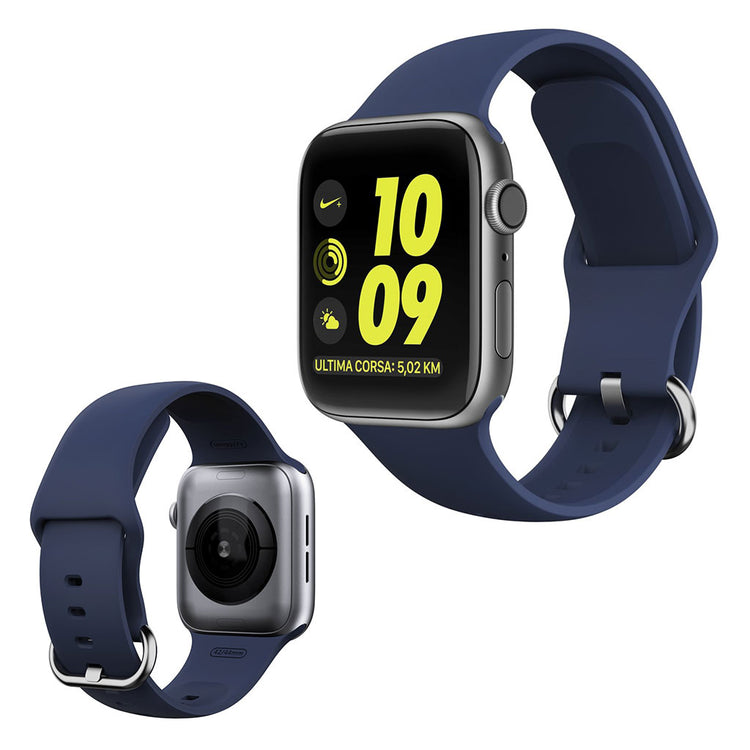 Rigtigt hårdfør Apple Watch Series 5 40mm Silikone Rem - Blå#serie_5