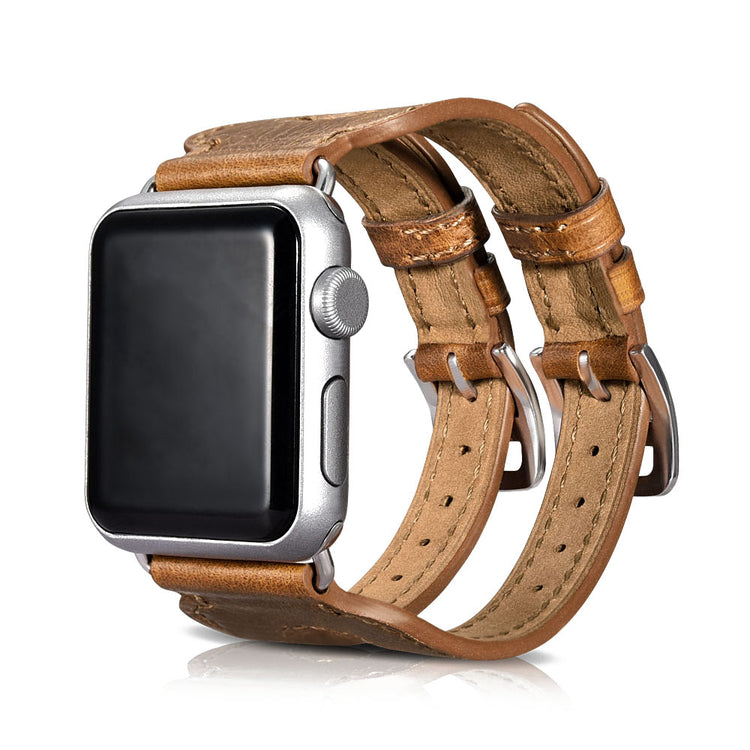 Helt vildt fint Apple Watch Series 5 40mm Ægte læder Rem - Brun#serie_2