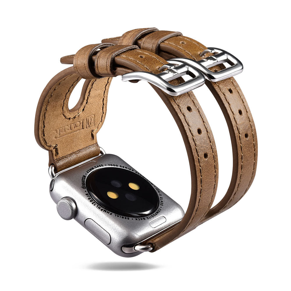 Helt vildt fint Apple Watch Series 5 40mm Ægte læder Rem - Brun#serie_2