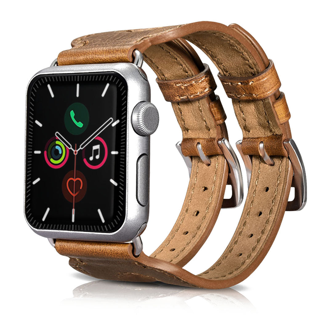 Helt vildt fint Apple Watch Series 5 40mm Ægte læder Rem - Brun#serie_2